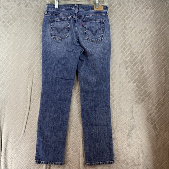Levis 505 Womens 4 Short Denim Jeans Blue 505 Straight Leg Medium Wash Stretch - Picture 11 of 16